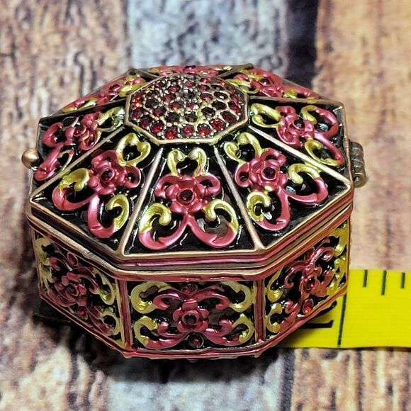 Hexagon Shaped Trinket Box with Gemstones - Picture 7 of 9